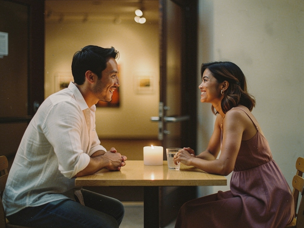 Two people meeting for the first time